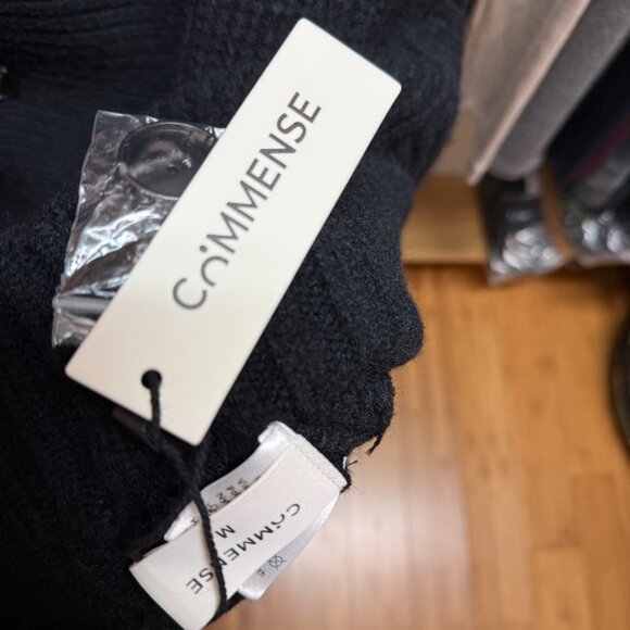 Ribbed Lapel Button Knit Outerwear, black, M size, New with tag. - Picture 7 of 7